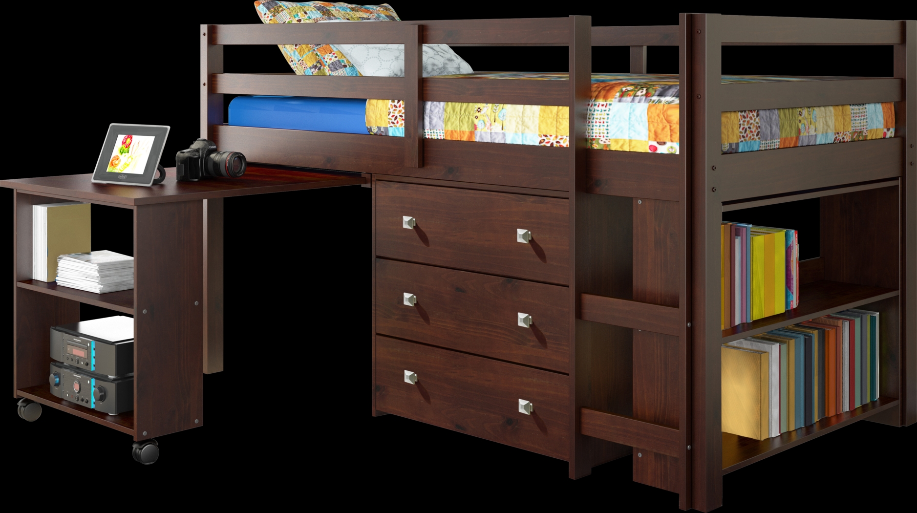 McVay Brown Twin Low Loft Bed - Thumbnail - Image 1