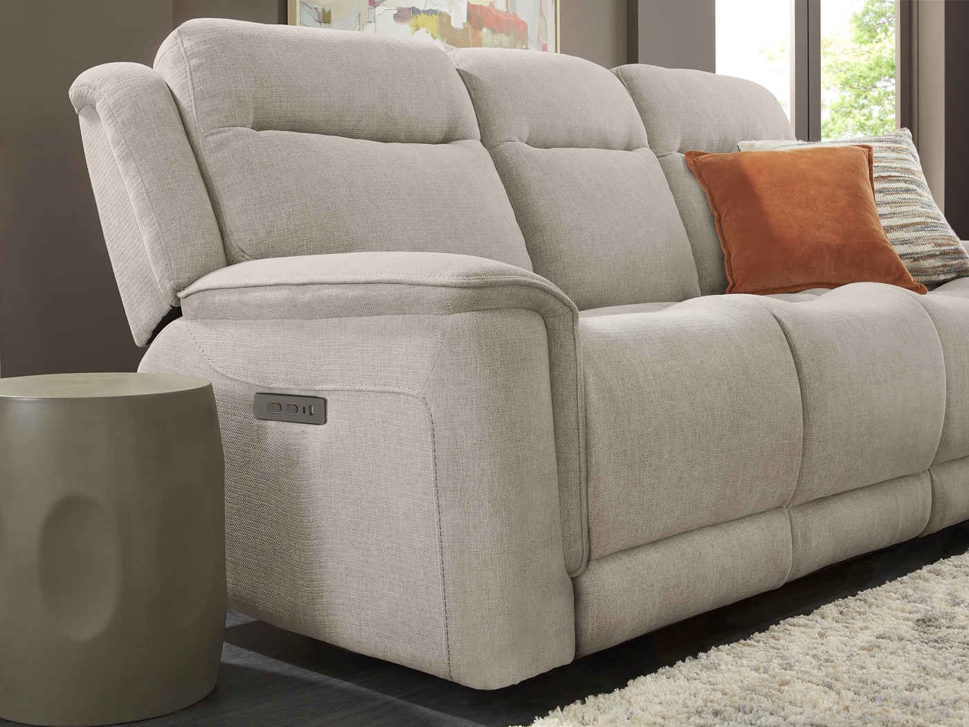 Meadow Park Cement 7 Pc Dual Power Reclining Living Room - Thumbnail - Image 9