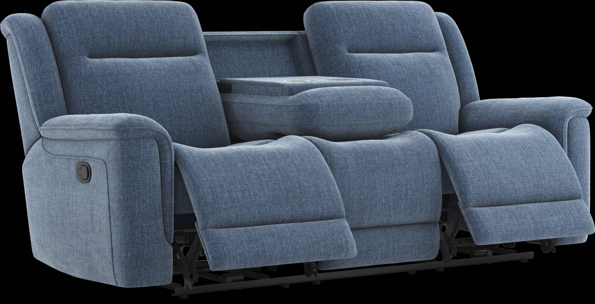 Meadow Park Cobalt Reclining Sofa - Thumbnail - Image 3