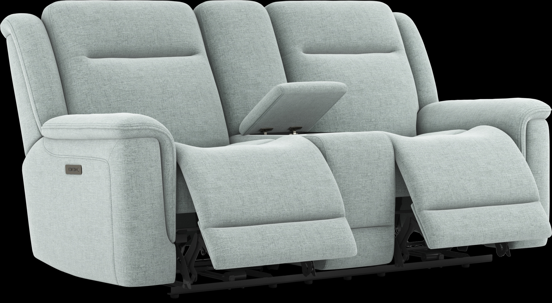 Meadow Park Seafoam Dual Power Reclining Console Loveseat - Thumbnail - Image 3