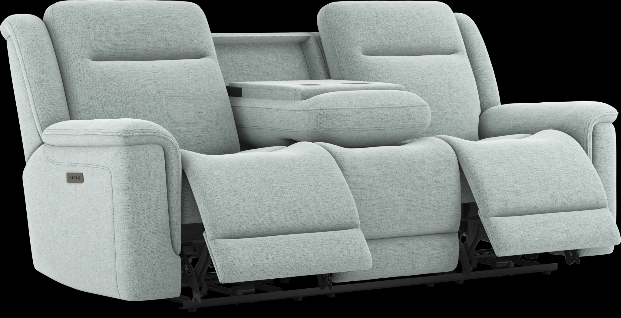 Meadow Park Seafoam Dual Power Reclining Sofa - Thumbnail - Image 3