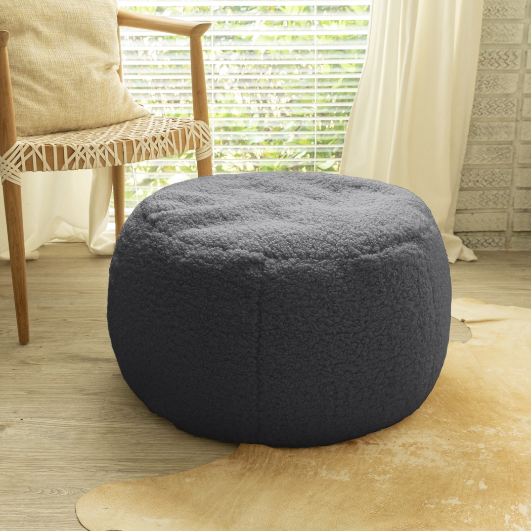 Meashi Black Shearling Pouf - Thumbnail - Image 5