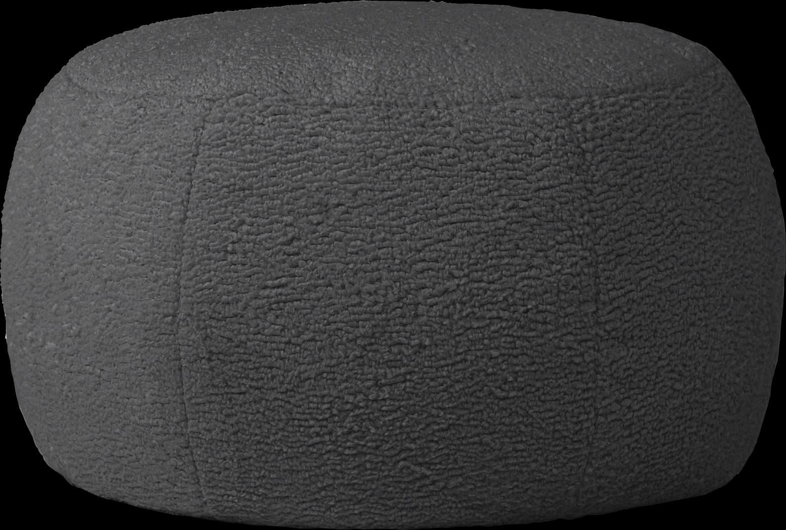 Meashi Black Shearling Pouf - Thumbnail - Image 1