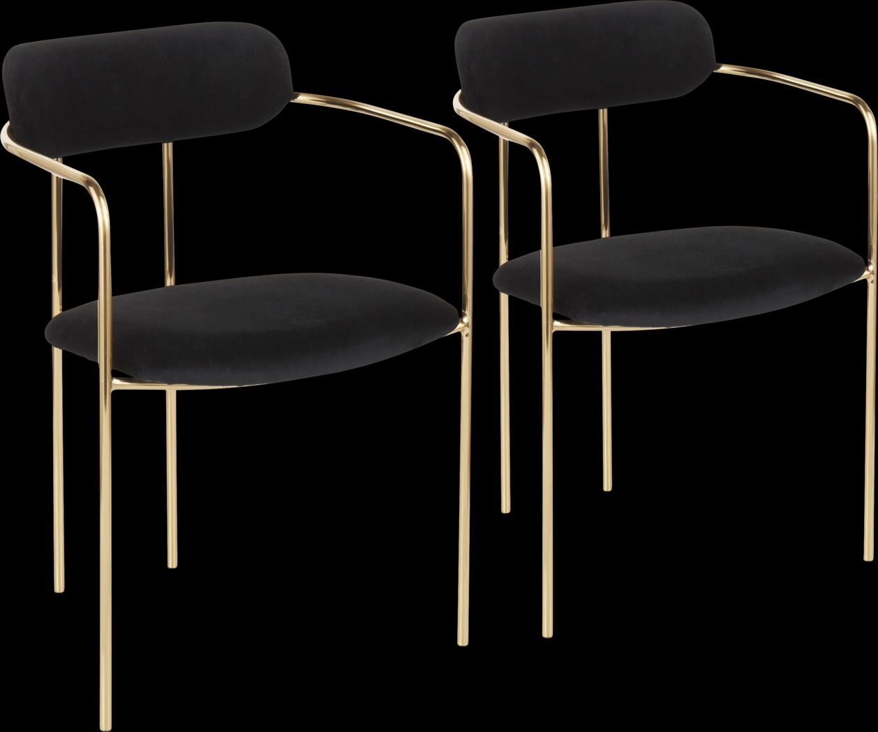 Meckling Black Arm Chair, Set of 2 - Thumbnail - Image 1