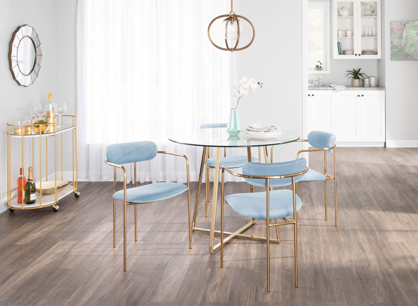 Meckling Blue Arm Chair, Set of 2 - Thumbnail - Image 11