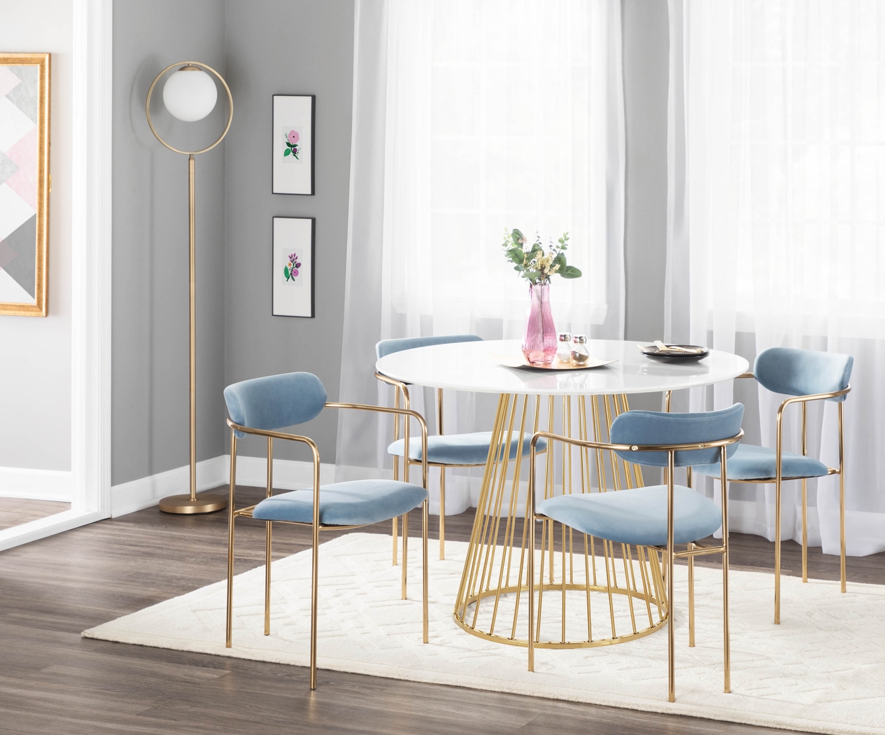 Meckling Blue Arm Chair, Set of 2 - Thumbnail - Image 9