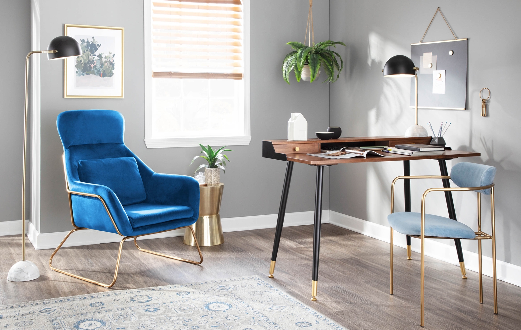 Meckling Blue Arm Chair, Set of 2 - Thumbnail - Image 10