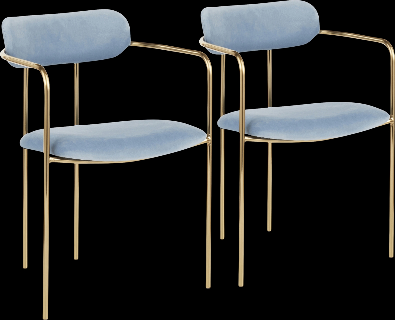 Meckling Blue Arm Chair, Set of 2 - Thumbnail - Image 1