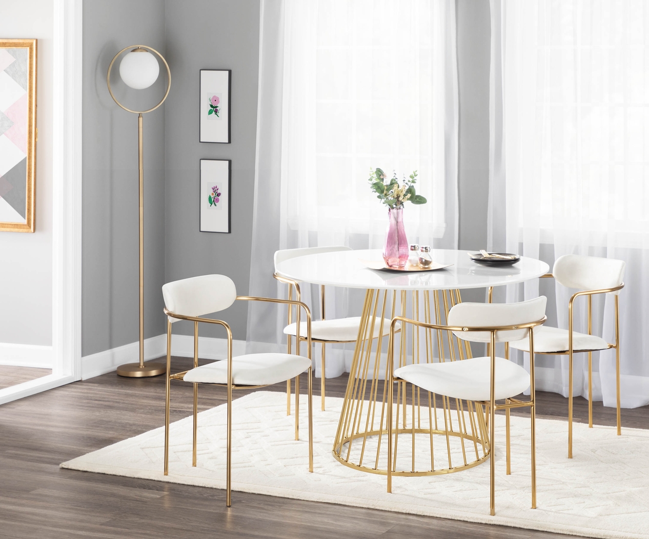 Meckling Cream Arm Chair, Set of 2 - Thumbnail - Image 9