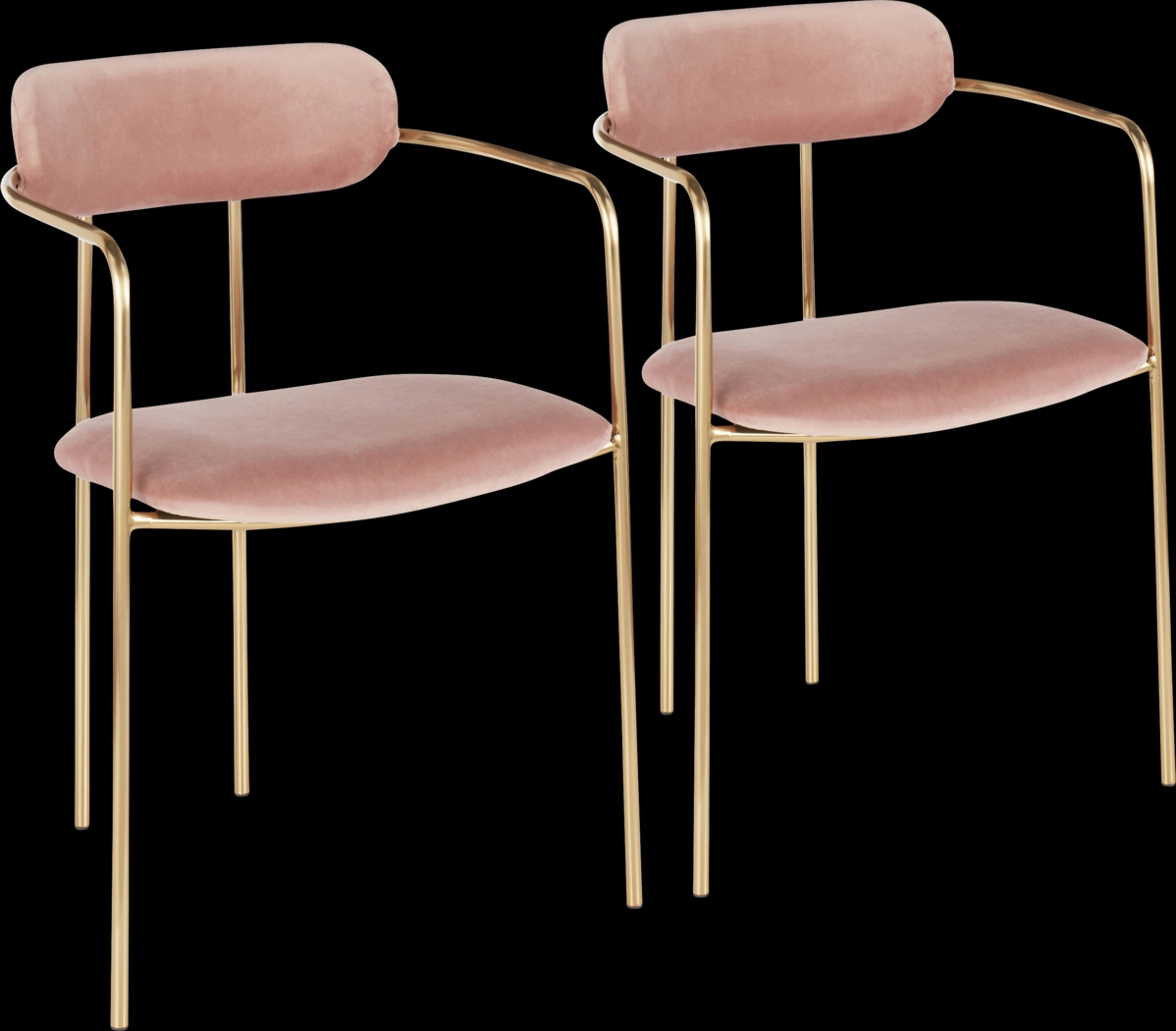 Meckling Pink Arm Chair, Set of 2 - Thumbnail - Image 1