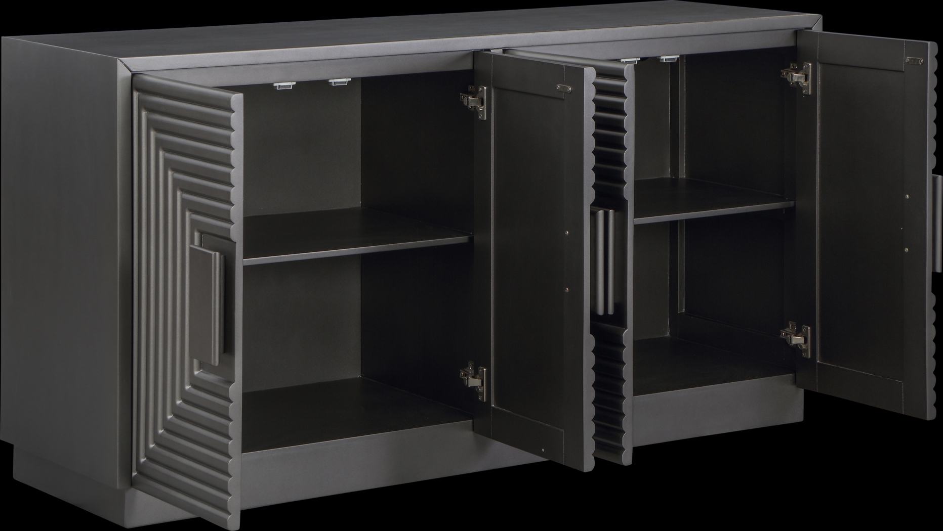 Medellian Gray 4 Door Accent Cabinet - Thumbnail - Image 4