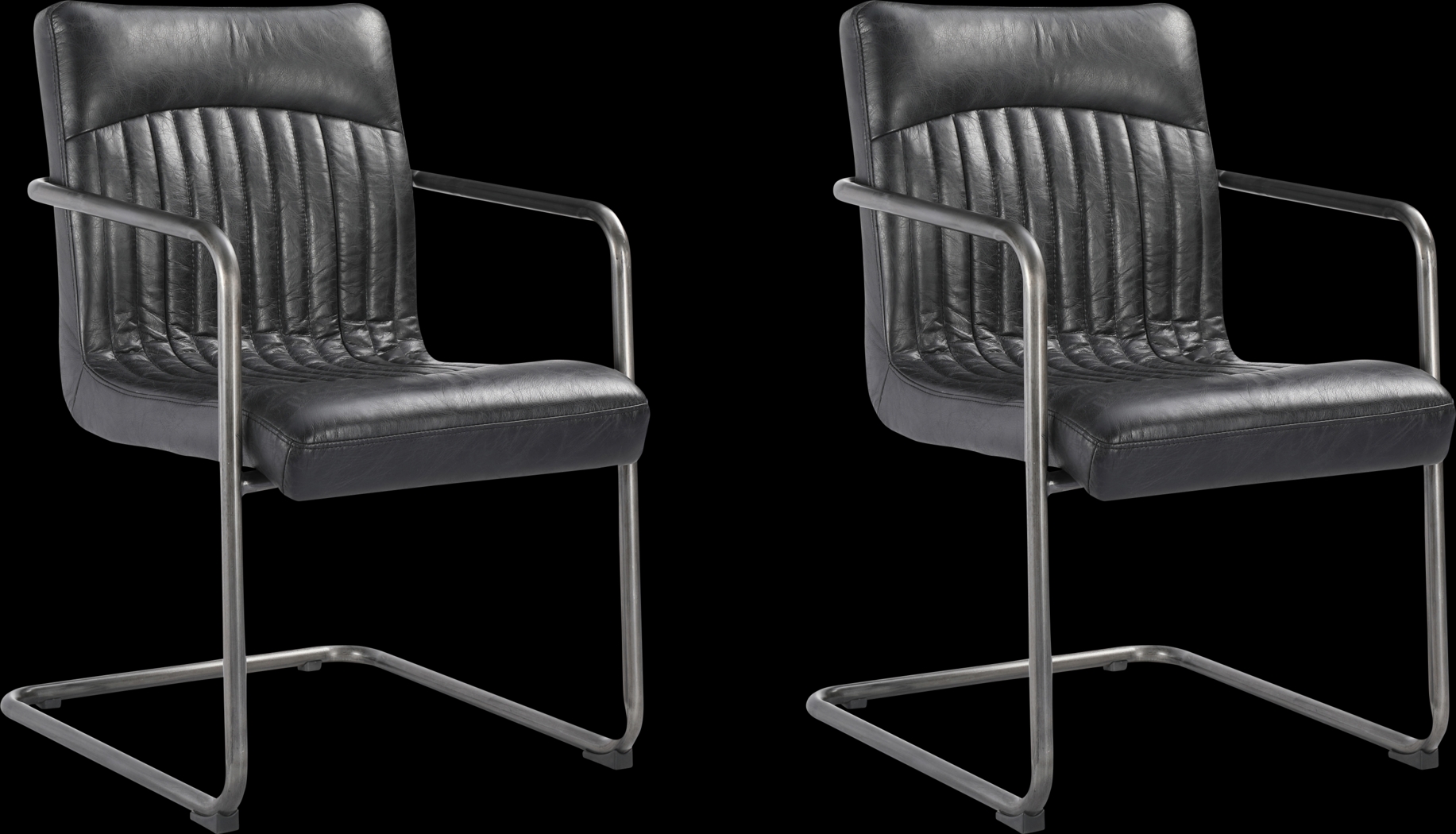 Medill Black Arm Chair, Set of 2 - Thumbnail - Image 1