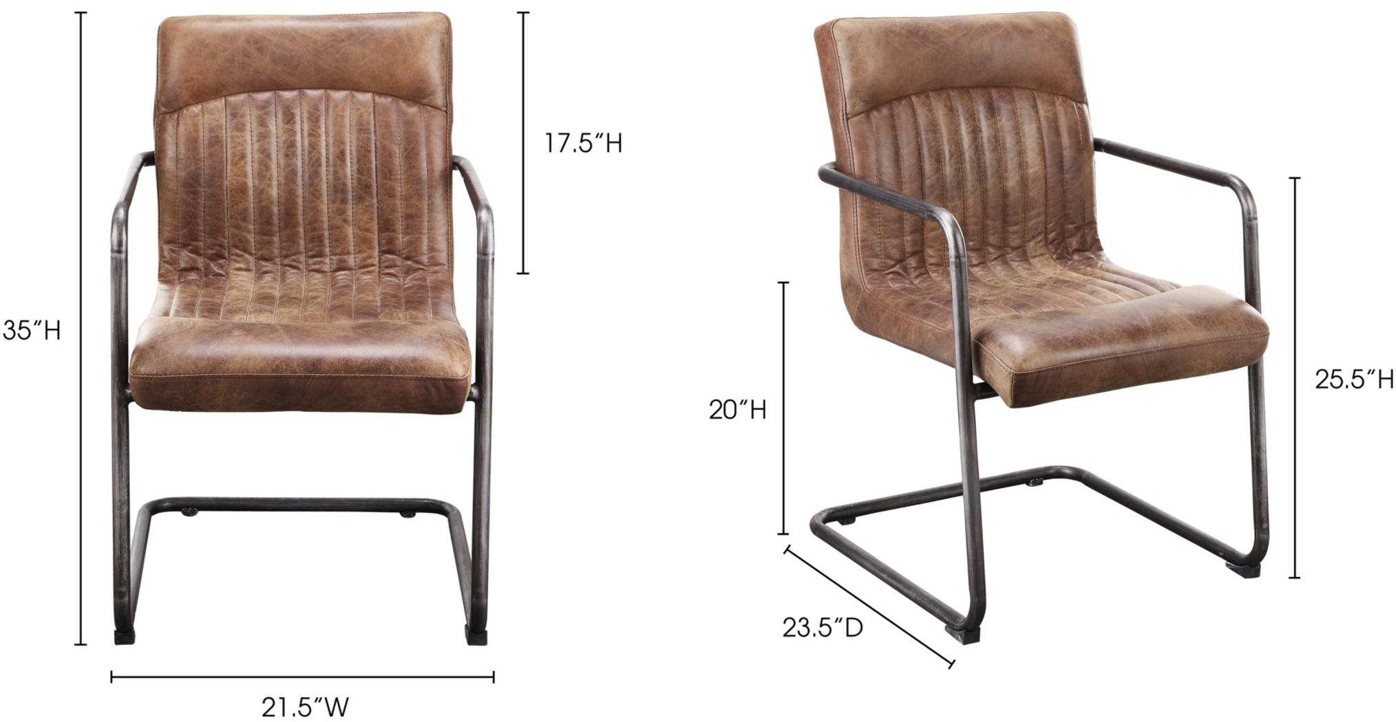 Medill Brown Arm Chair, Set of 2 - Thumbnail - Image 6
