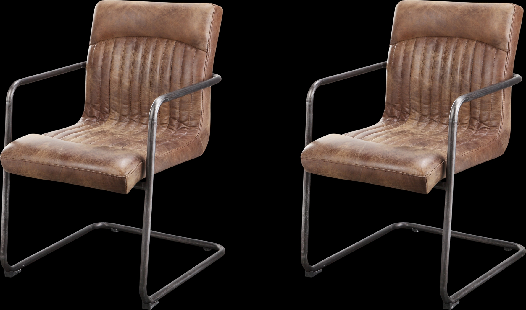 Medill Brown Arm Chair, Set of 2 - Thumbnail - Image 1