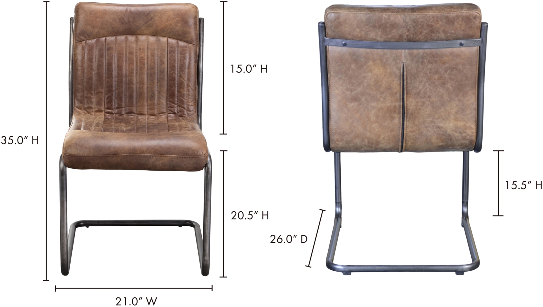 Medill Brown Side Chair, Set of 2 - Thumbnail - Image 6