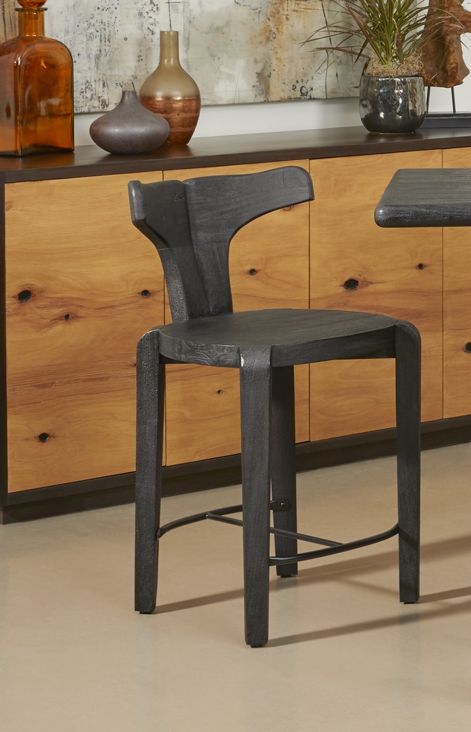 Meding Black Counter Height Stool - Thumbnail - Image 2