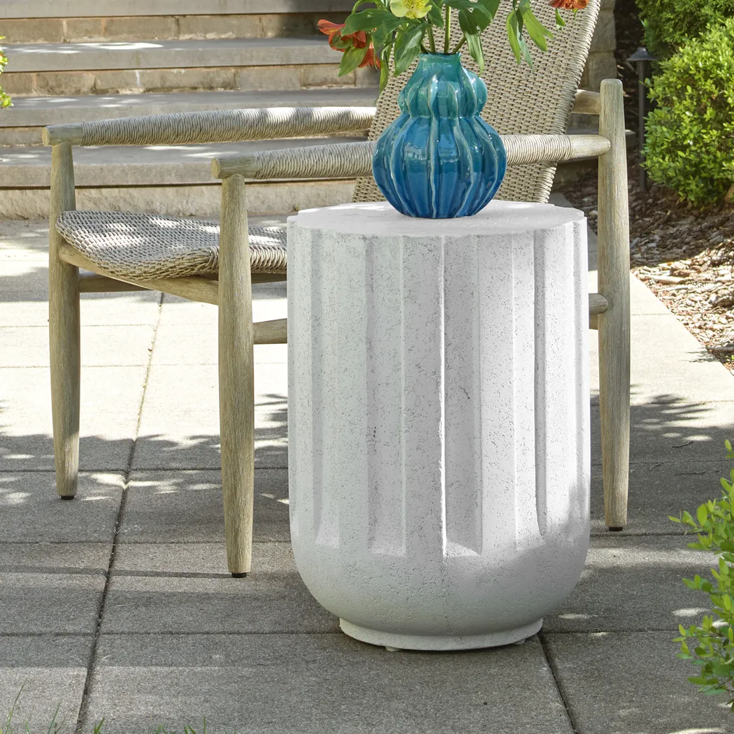 Mehedi White Outdoor End Table - Thumbnail - Image 2