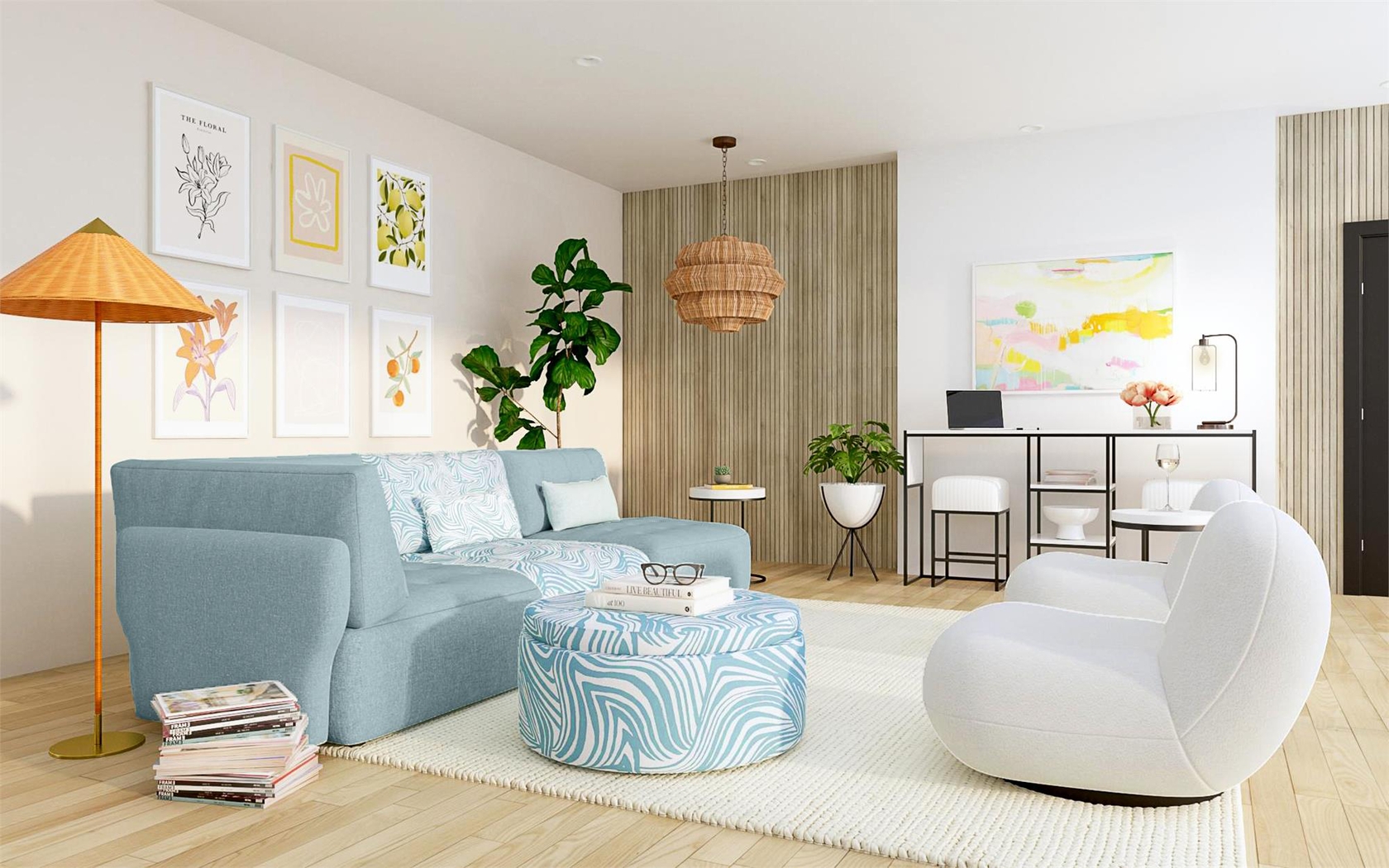 Mehlville White Swivel Accent Chair - Thumbnail - Image 4