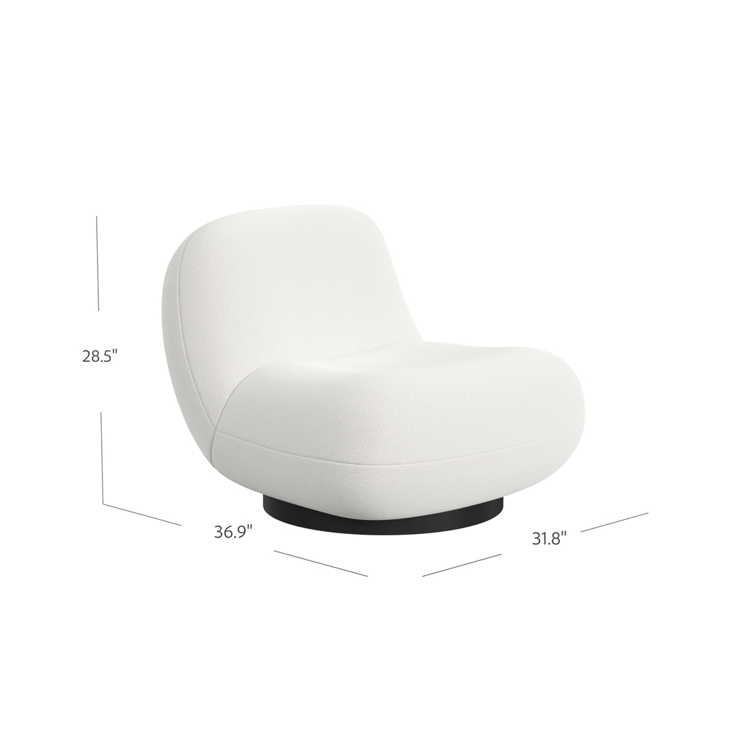 Mehlville White Swivel Accent Chair - Thumbnail - Image 10