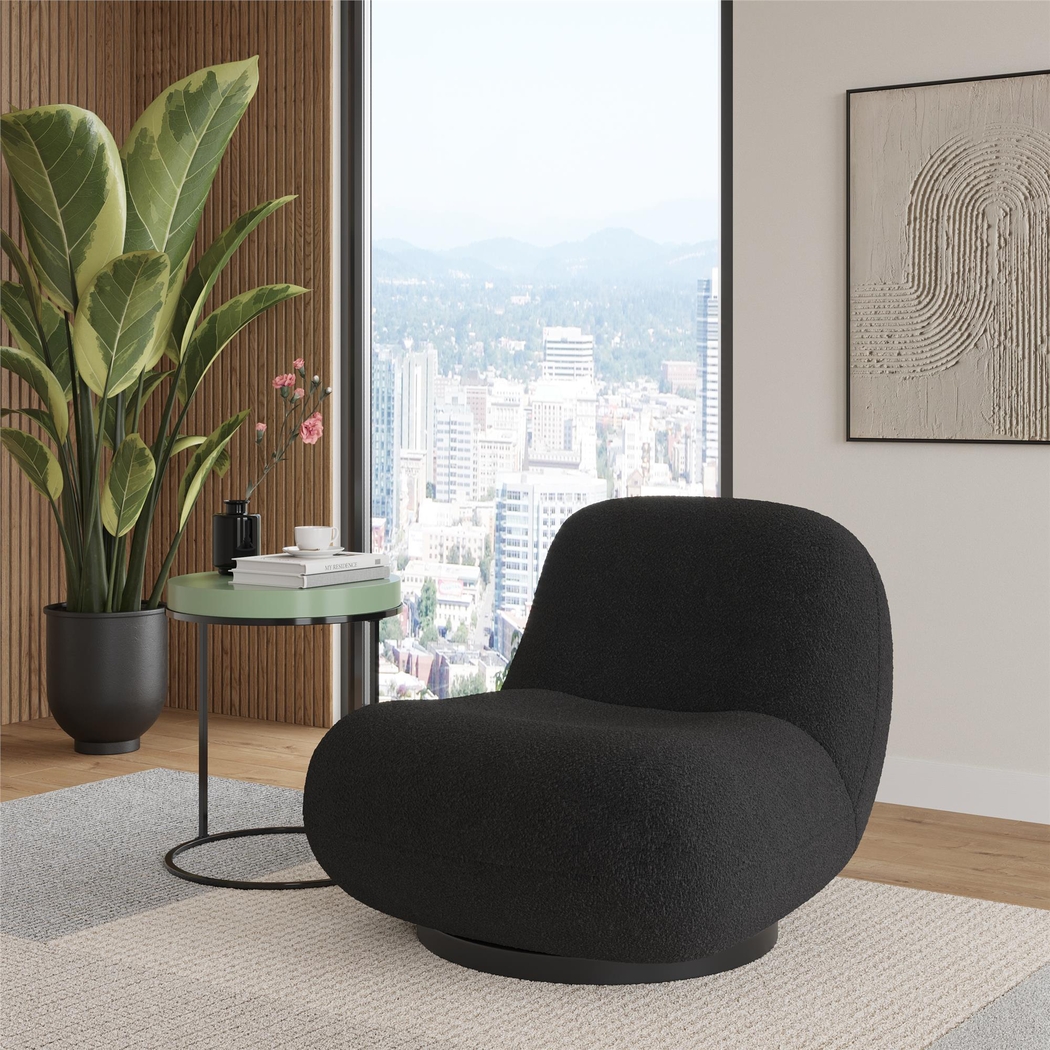 Mehville Black Swivel Accent Chair - Thumbnail - Image 2