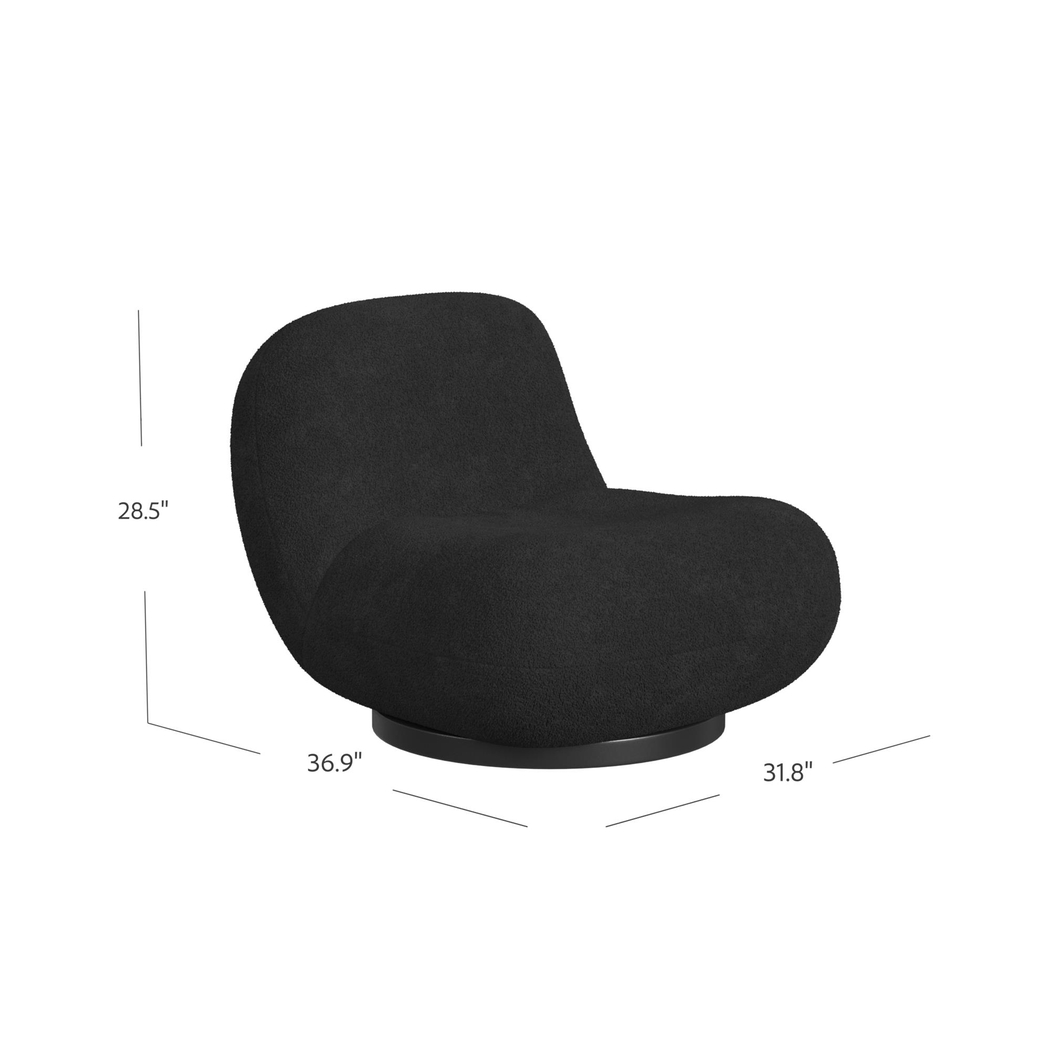 Mehville Black Swivel Accent Chair - Thumbnail - Image 7
