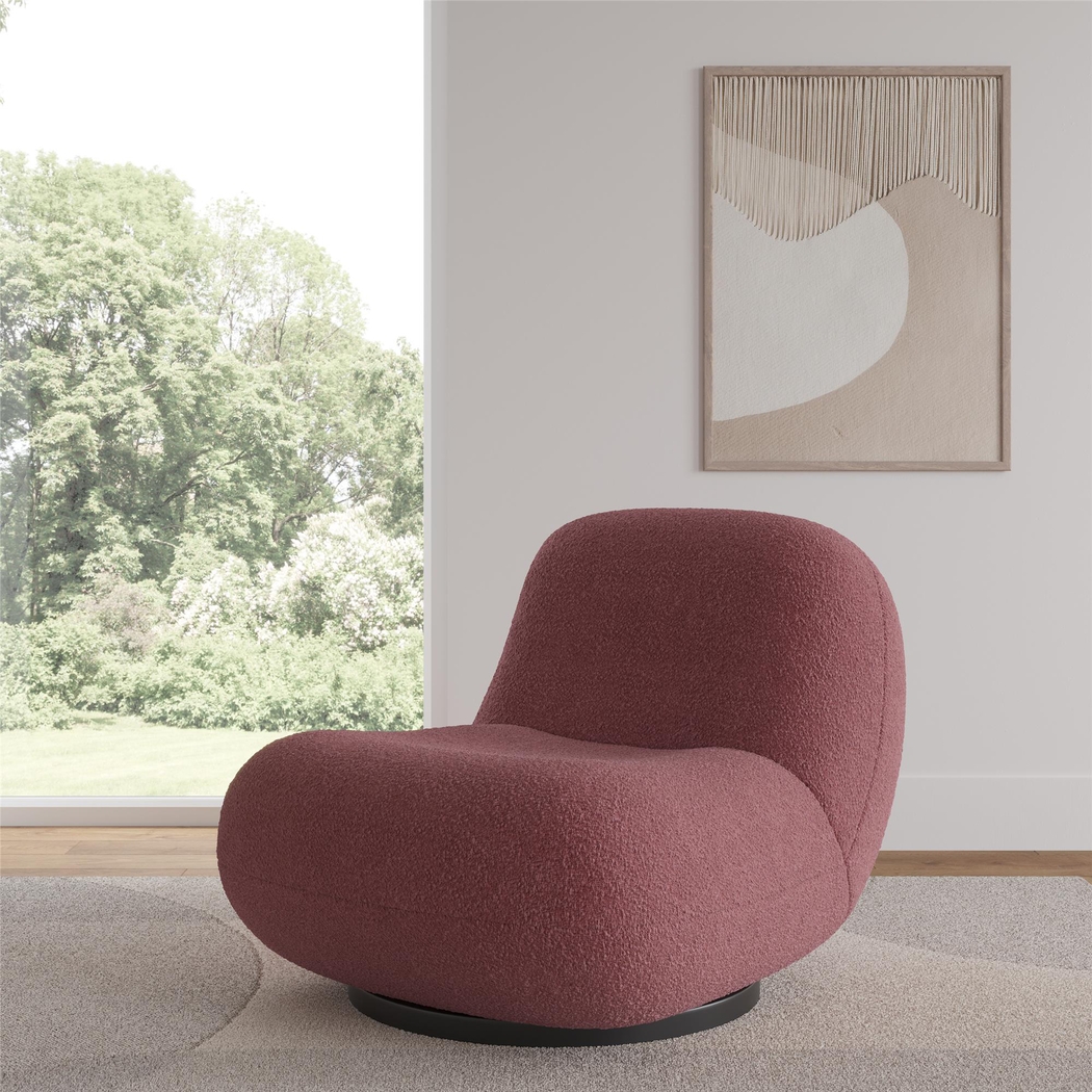 Mehville Mauve Swivel Accent Chair - Thumbnail - Image 2