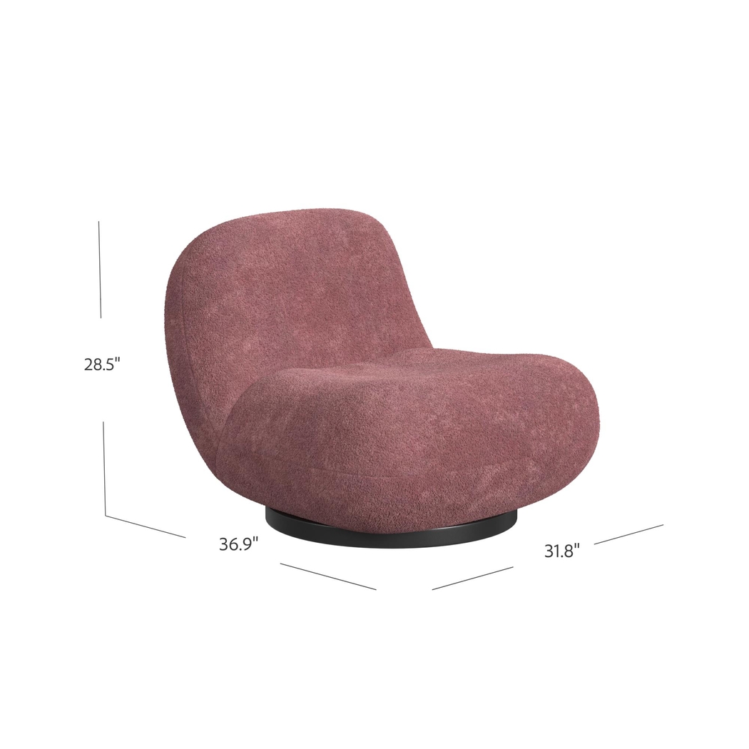 Mehville Mauve Swivel Accent Chair - Thumbnail - Image 7