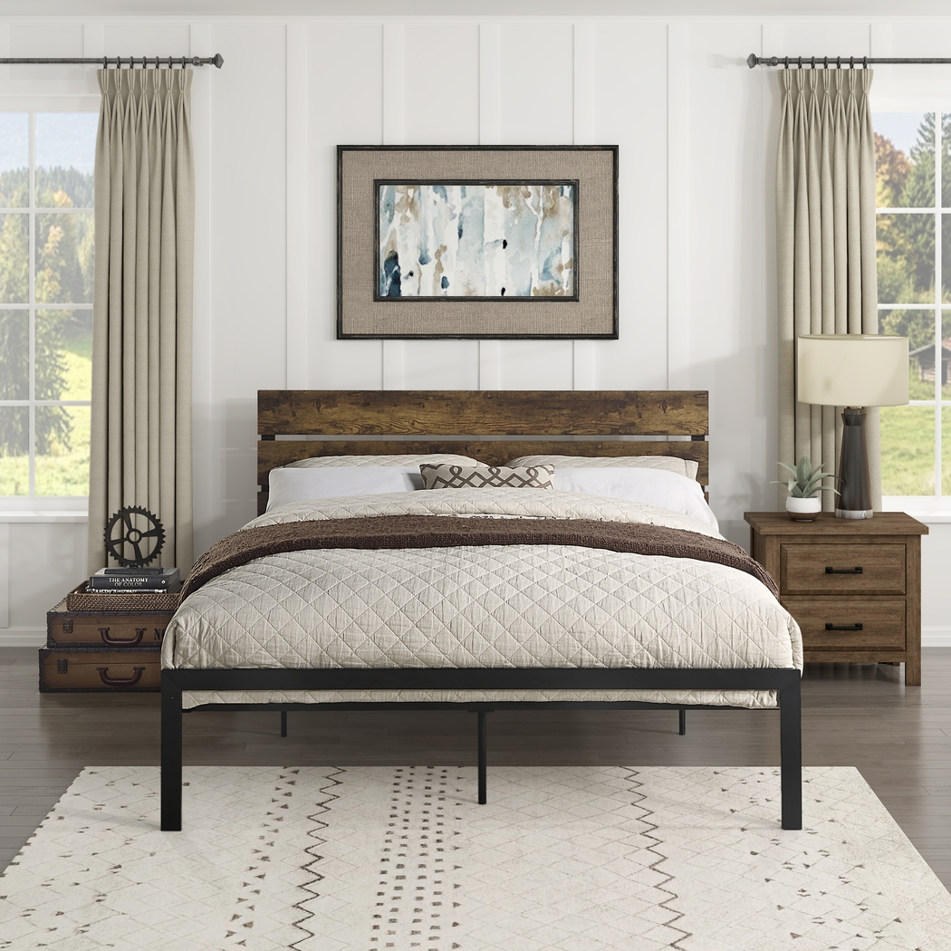 Meigs Brown Queen Platform Bed - Thumbnail - Image 2