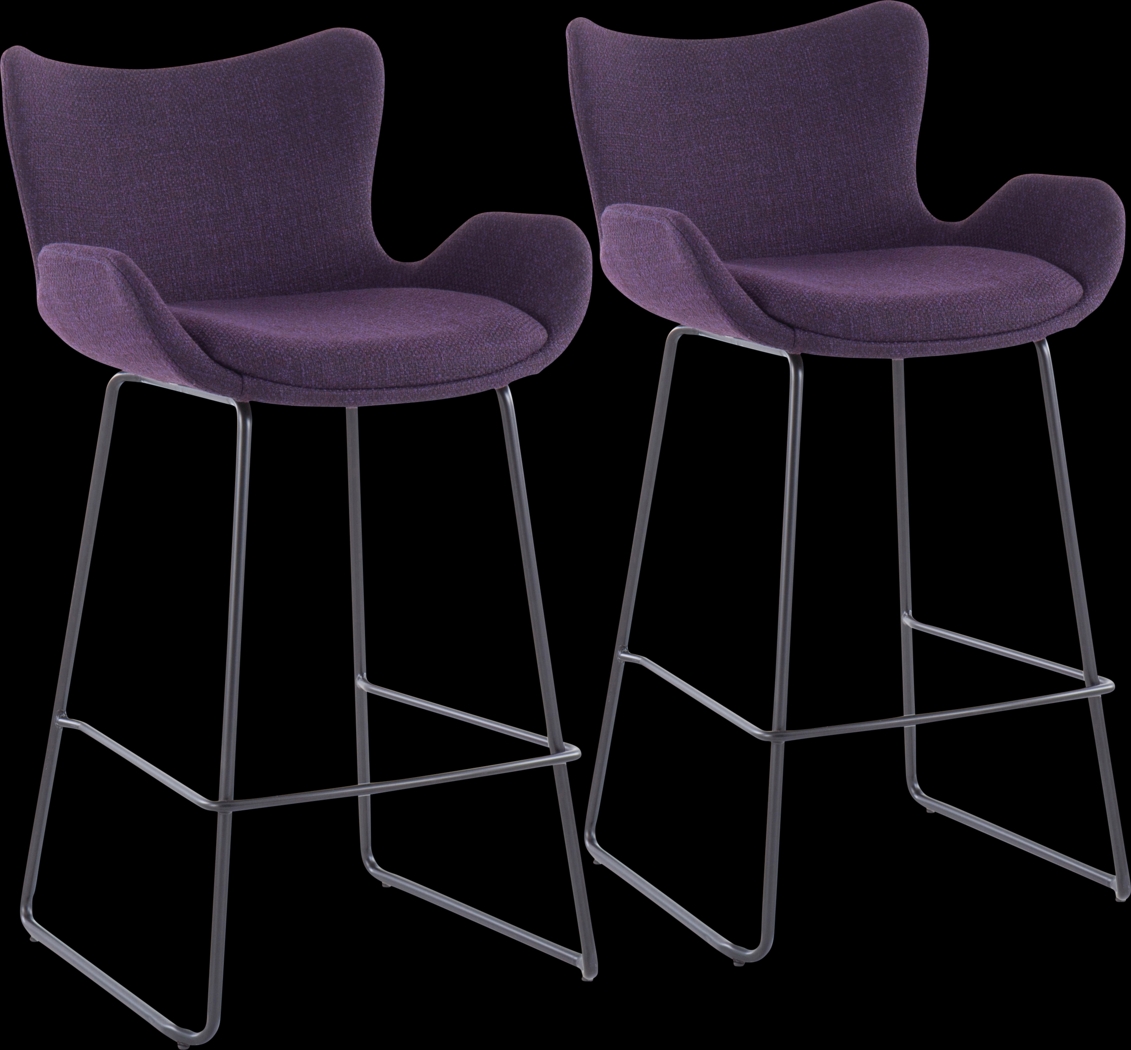 Meinhard Purple Counter Height Stool, Set of 2 - Thumbnail - Image 1
