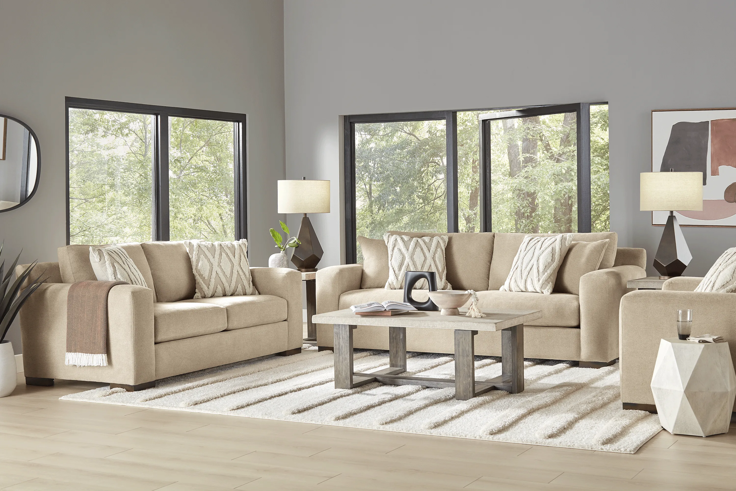 Melbourne Beige 3 Pc Living Room - Thumbnail - Image 1