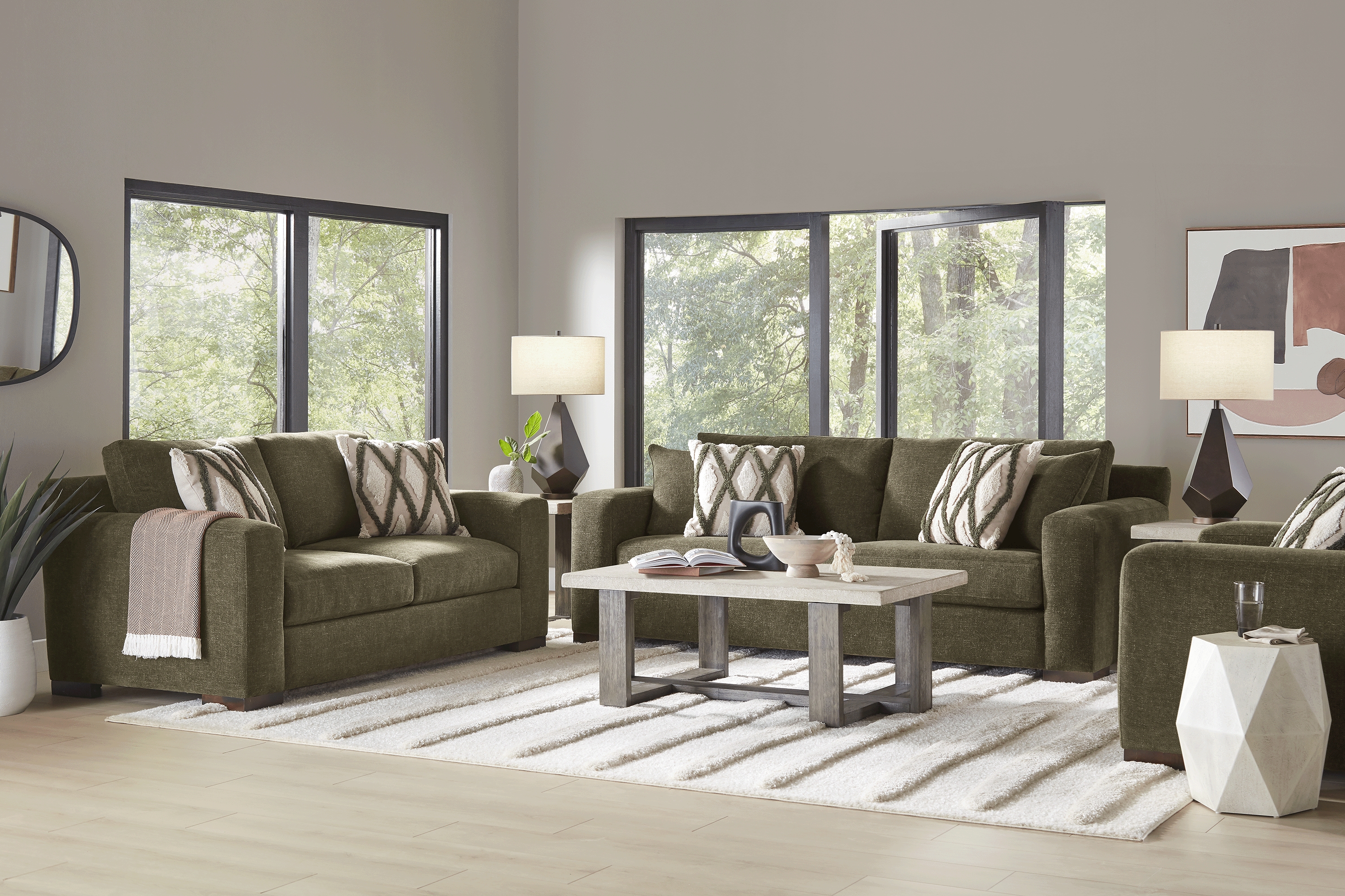 Melbourne Olive 7 Pc Living Room - Thumbnail - Image 1