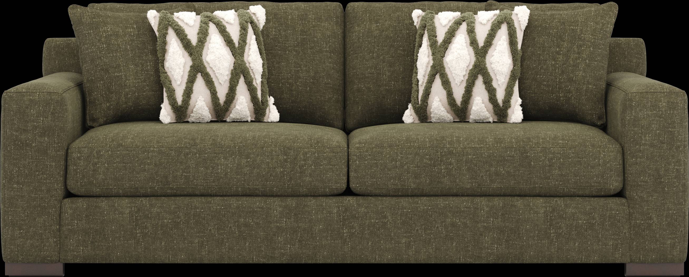 Melbourne Olive 7 Pc Living Room with Gel Foam Sleeper Sofa - Thumbnail - Image 2