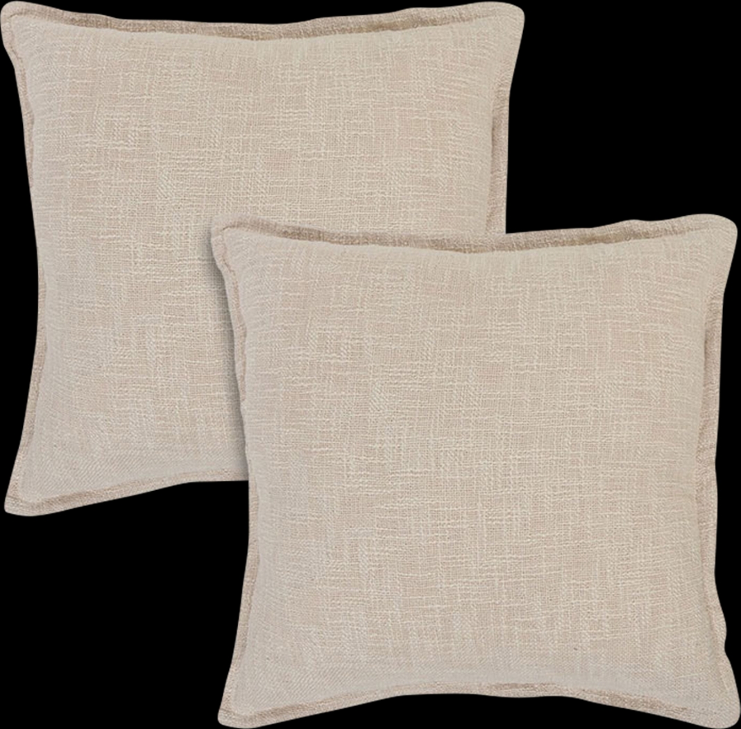 Melezio Beige Accent Pillow Set of 2 - Thumbnail - Image 1