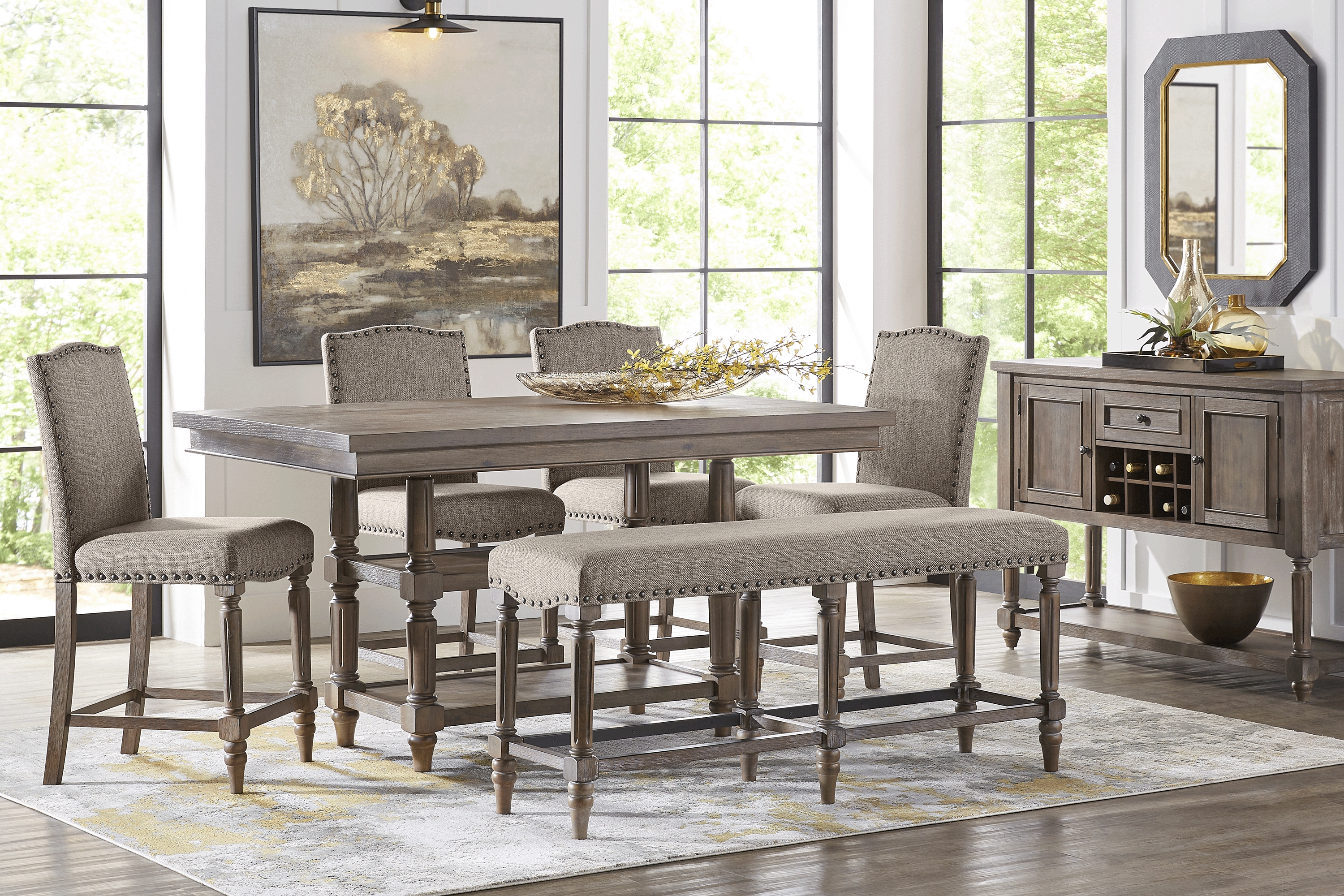 Melian Woods Brown Counter Height Dining Table - Thumbnail - Image 2