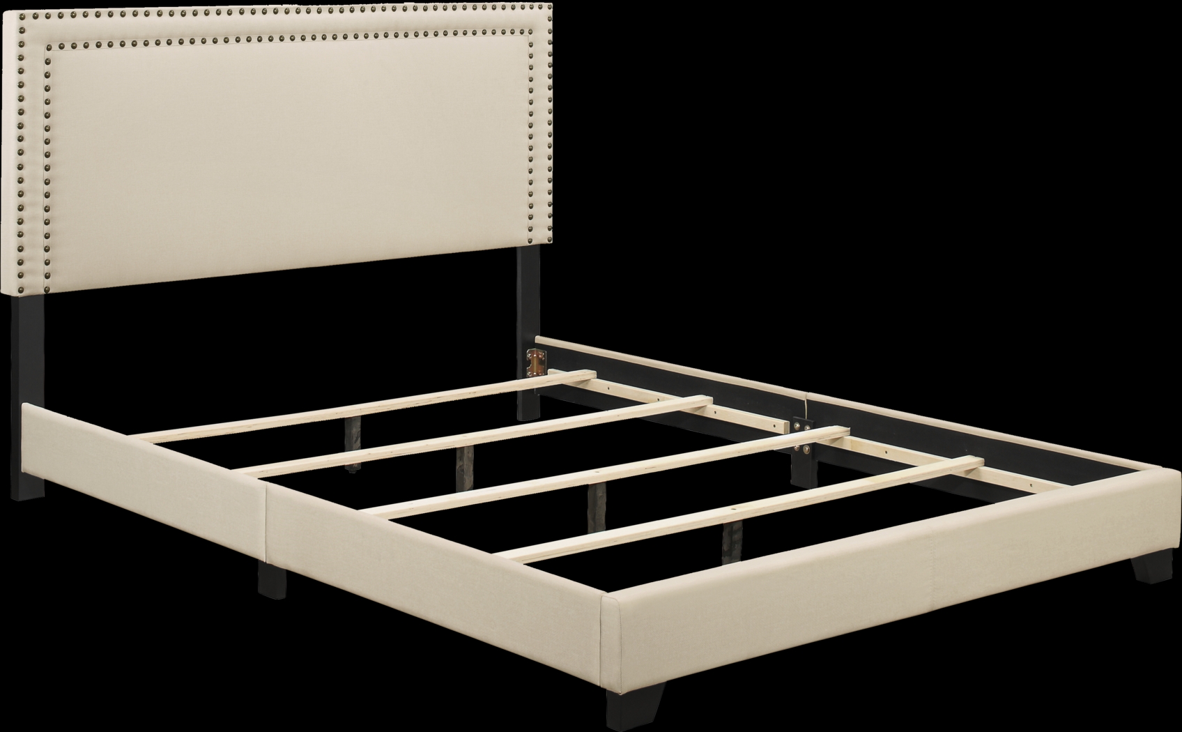 Melina Cream Queen Upholstered Bed - Thumbnail - Image 2