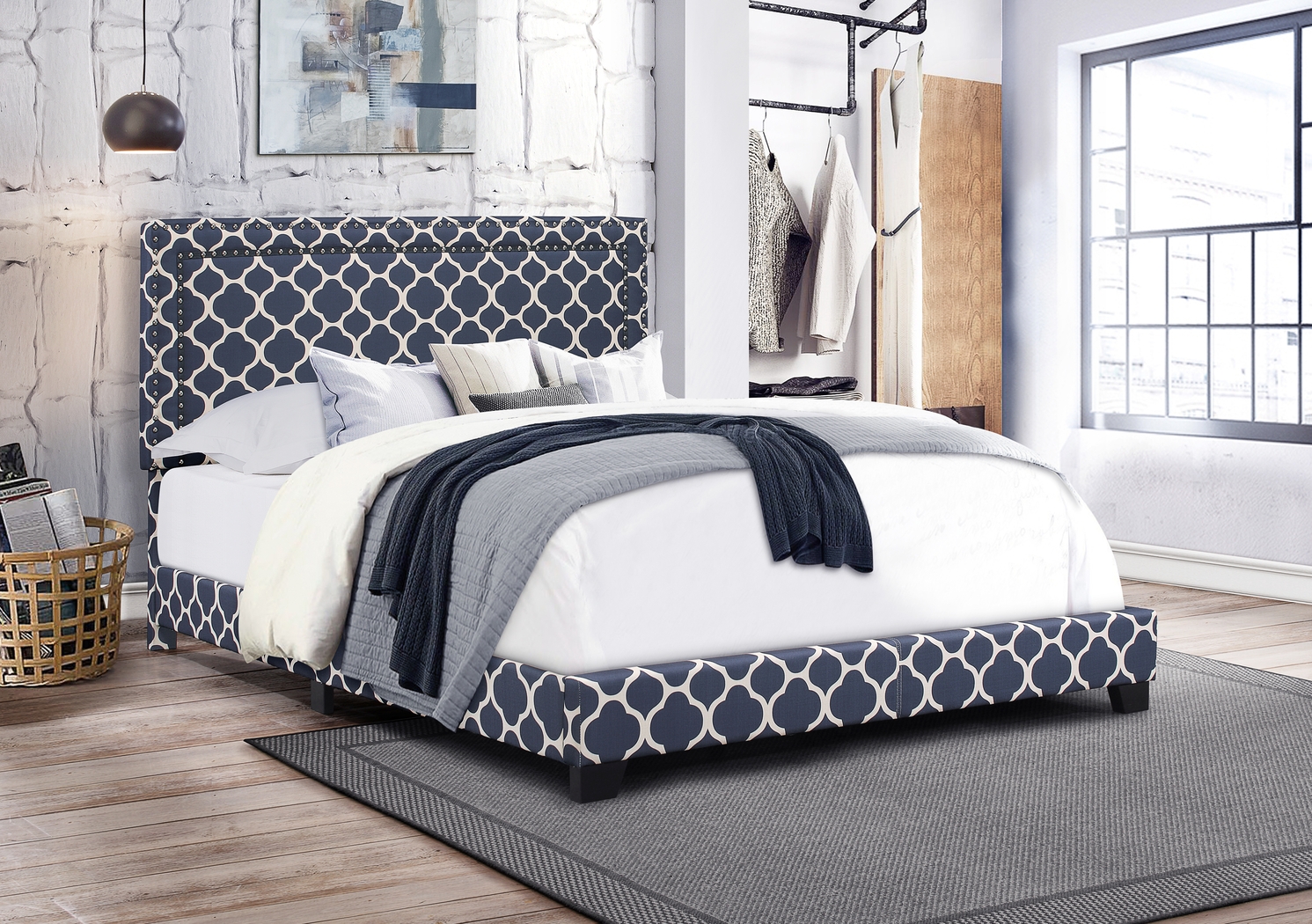 Melina Navy Queen Bed - Thumbnail - Image 3