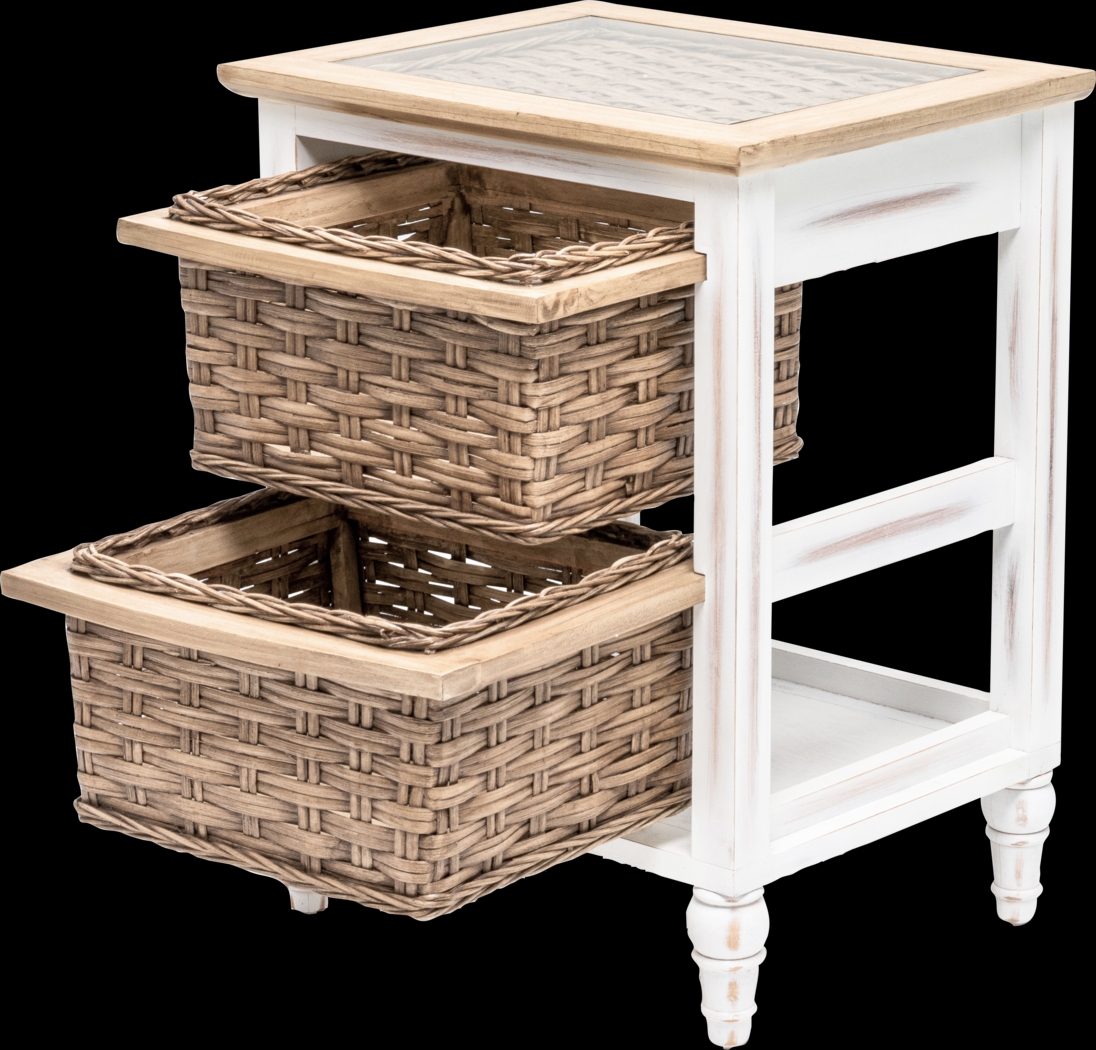 Melkre White 2 Basket Storage Cabinet - Thumbnail - Image 2