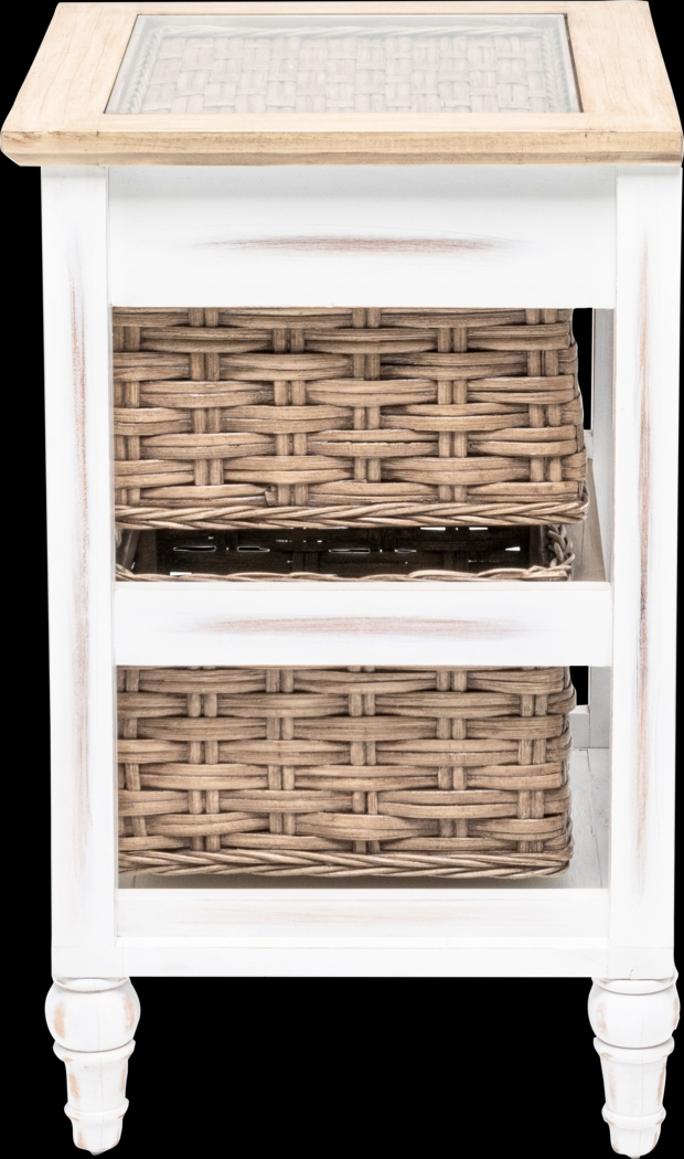 Melkre White 2 Basket Storage Cabinet - Thumbnail - Image 3