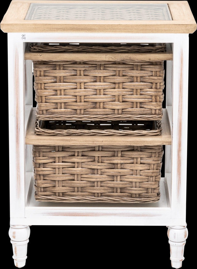 Melkre White 2 Basket Storage Cabinet - Thumbnail - Image 7