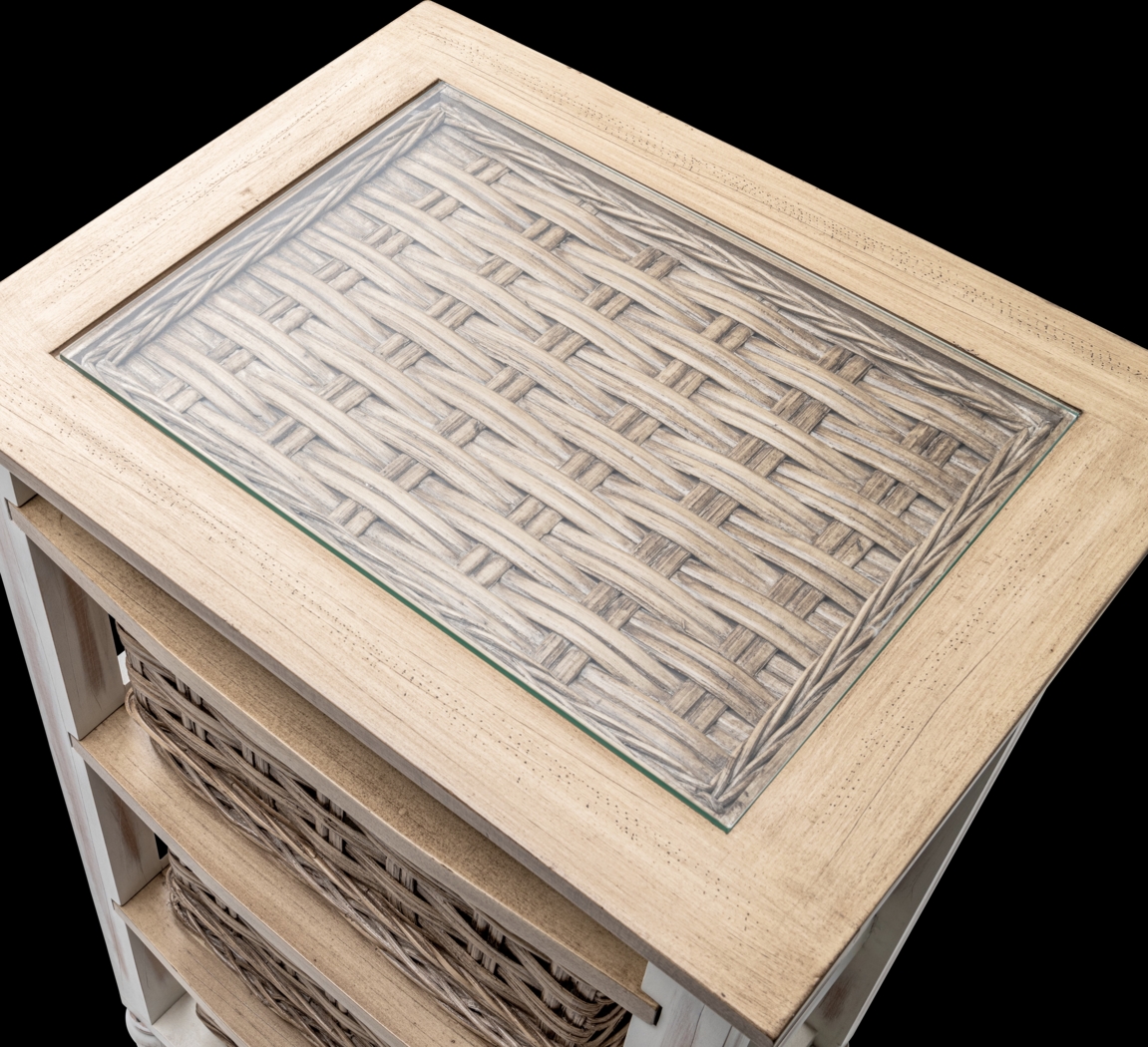 Melkre White 3 Basket Storage Cabinet - Thumbnail - Image 3