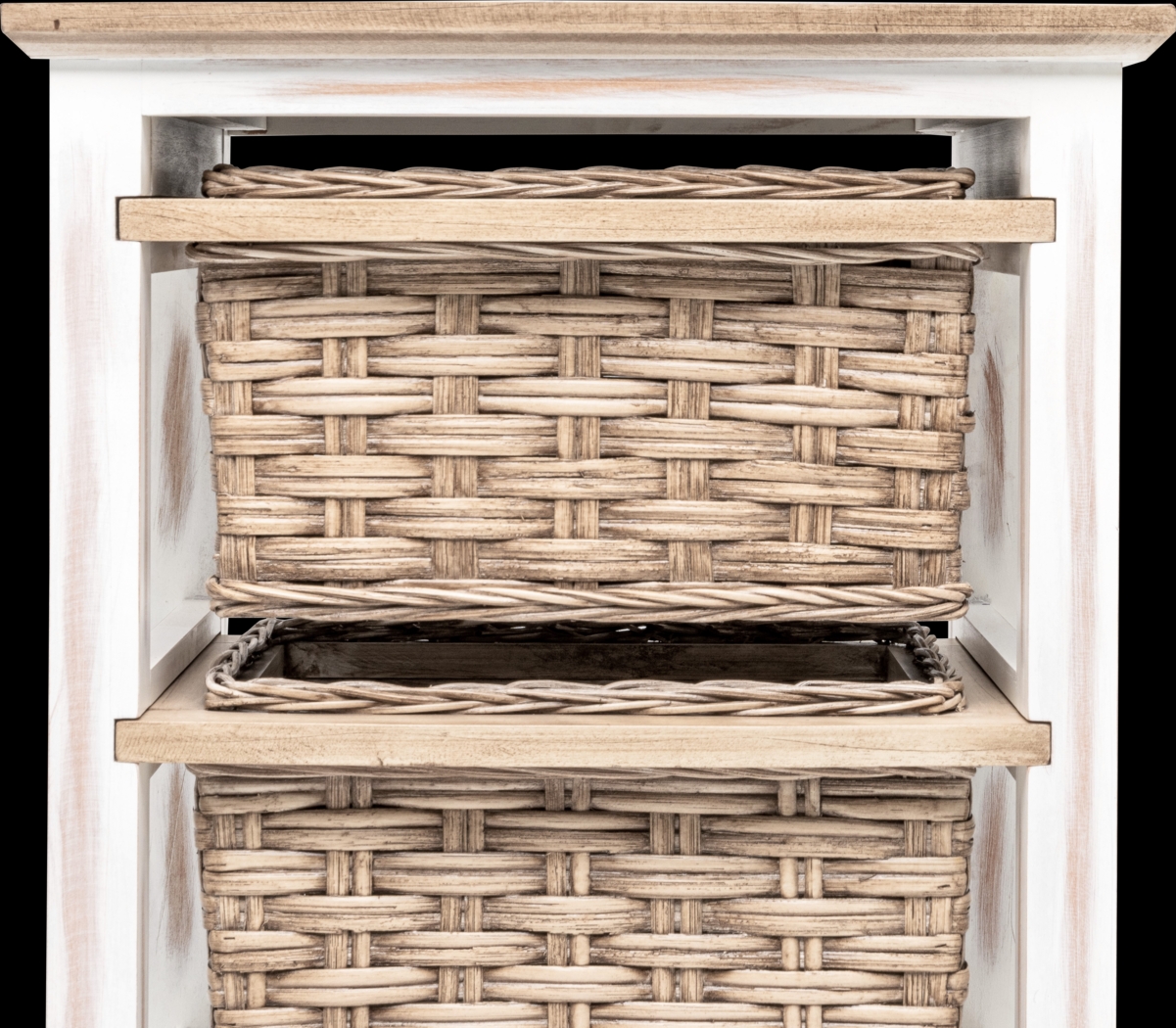 Melkre White 3 Basket Storage Cabinet - Thumbnail - Image 4
