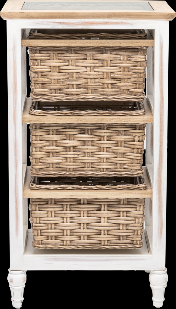 Melkre White 3 Basket Storage Cabinet - Thumbnail - Image 5