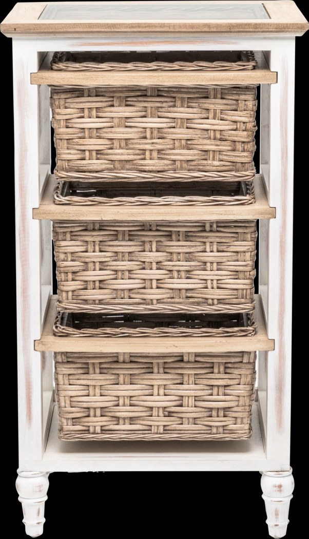 Melkre White 3 Basket Storage Cabinet - Thumbnail - Image 9