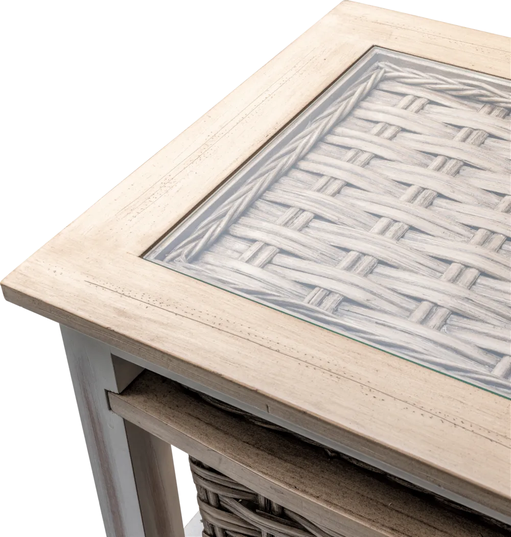 Melkre White 4 Basket Storage Cabinet - Thumbnail - Image 2