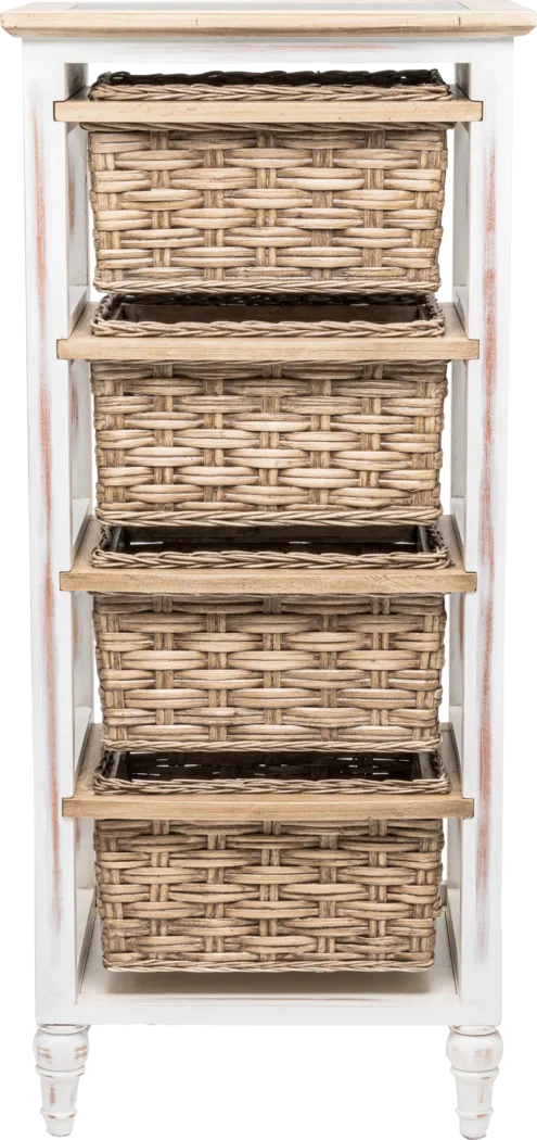 Melkre White 4 Basket Storage Cabinet - Thumbnail - Image 4