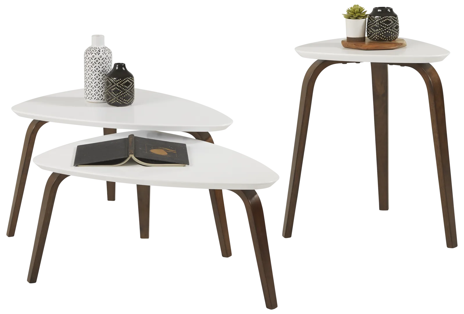 white 2 pc table set