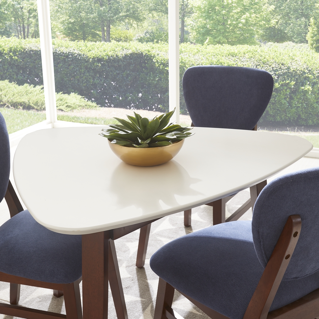 Melodina White 4 Pc Dining Room with Yellow Chairs - Thumbnail - Image 4