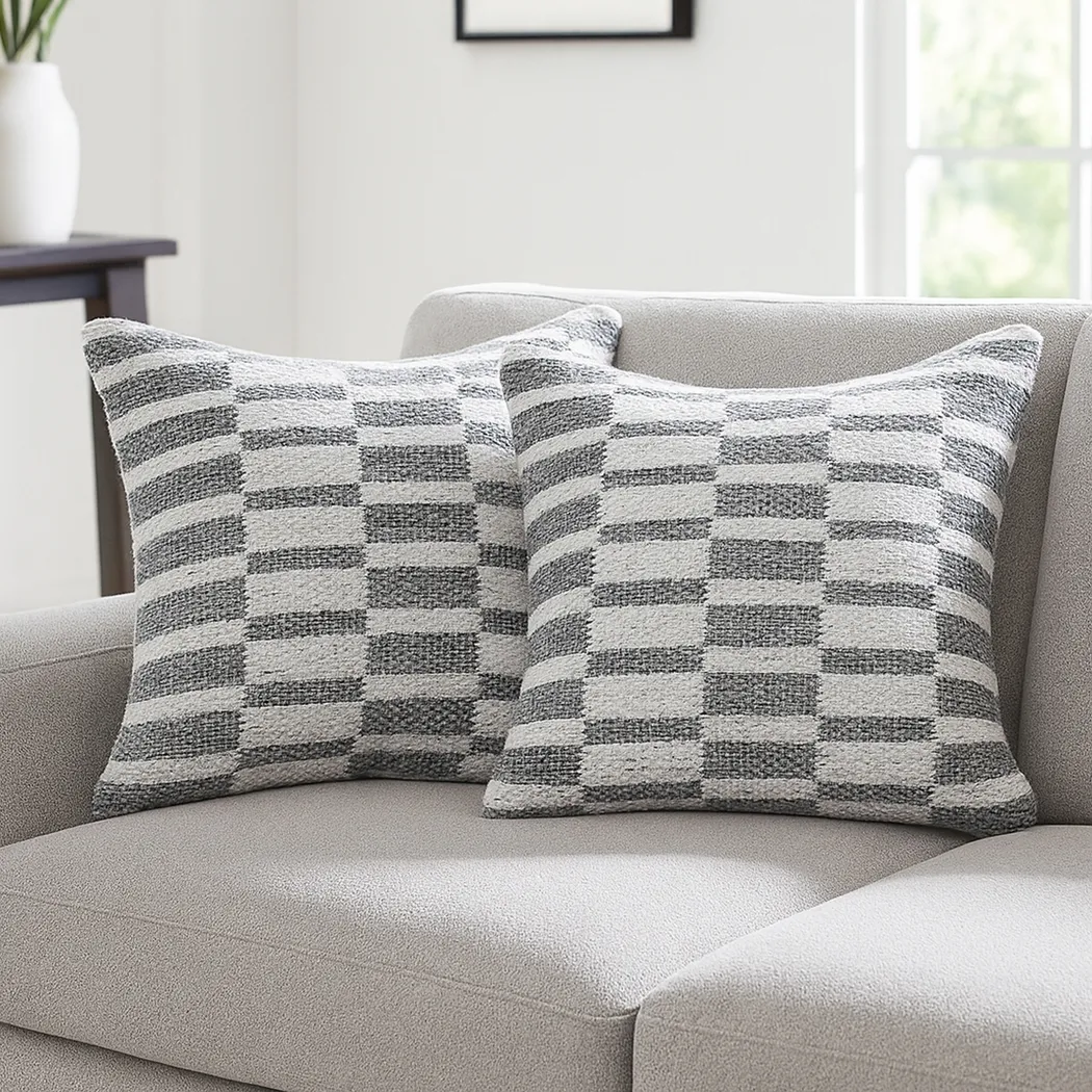 Melorna Gray Throw Pillow, Set of 2 - Thumbnail - Image 2