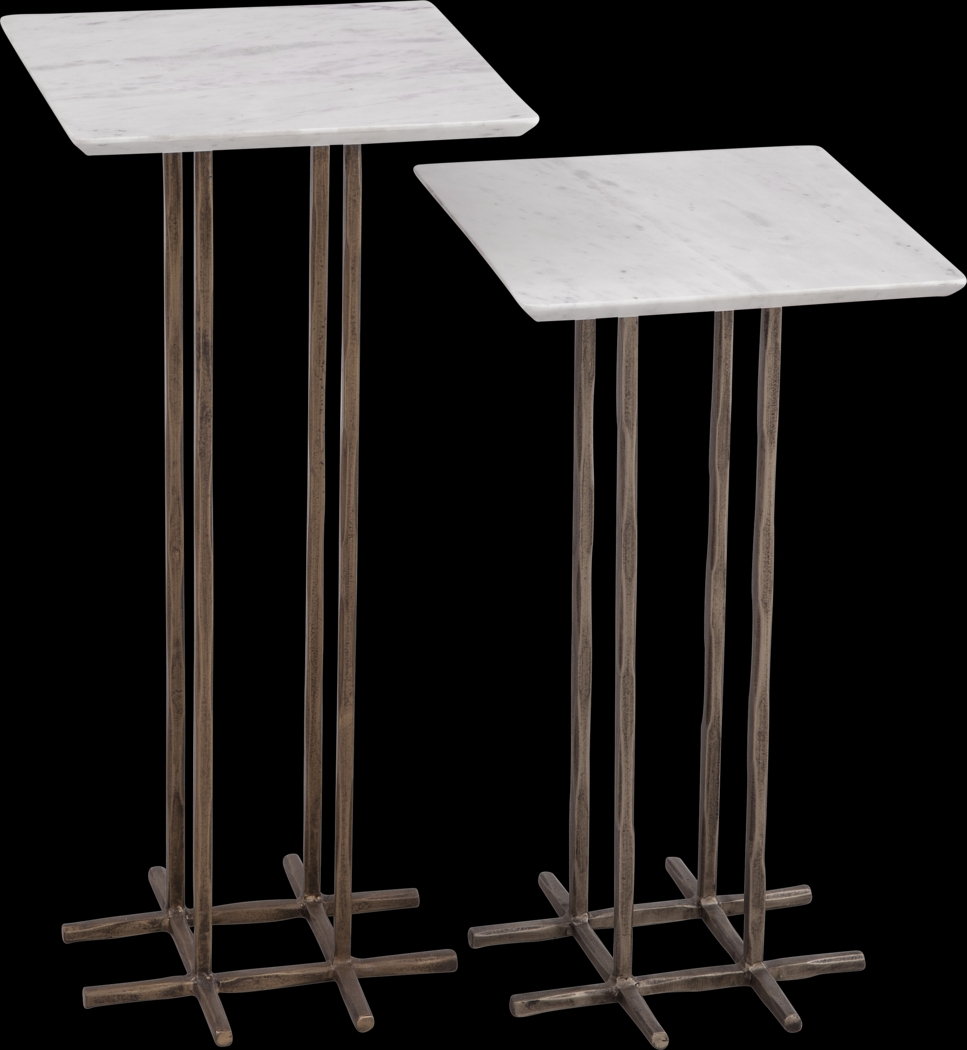 Melqua White Accent Table, Set of 2 - Thumbnail - Image 1