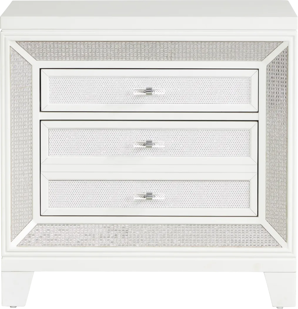 Melrose White 7 Pc Queen Upholstered Bedroom - Thumbnail - Image 7